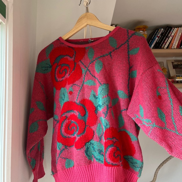 Vintage Italian Rose Sweater pink - Picture 3 of 12